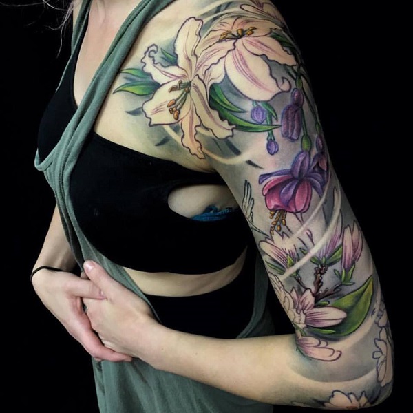 tatuagem de flores de lírio 9 
