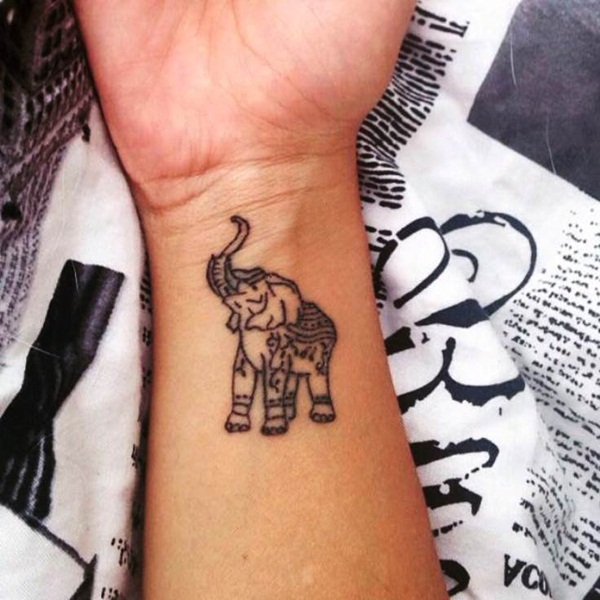Projetos bonitos do Tattoo do elefante minúsculo Vectorial (44) 