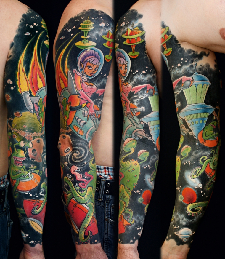 tatuagens de ficção científica de mangá 