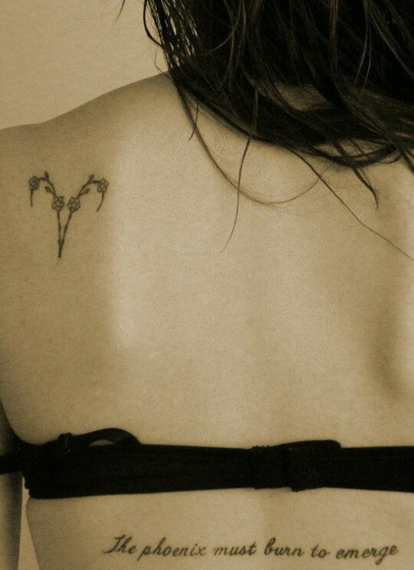 Tatuagem de Áries nas costas 