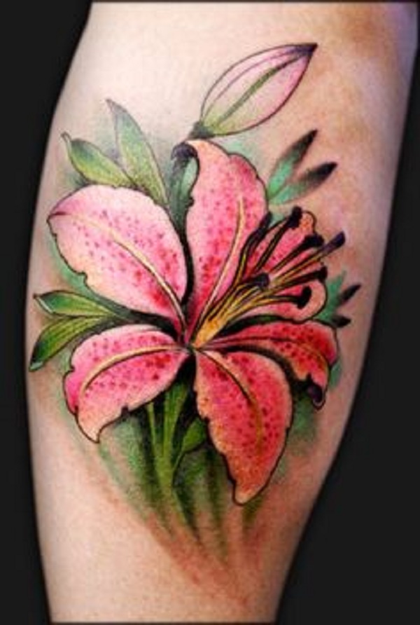 tatuagem de flores de lírio 2 