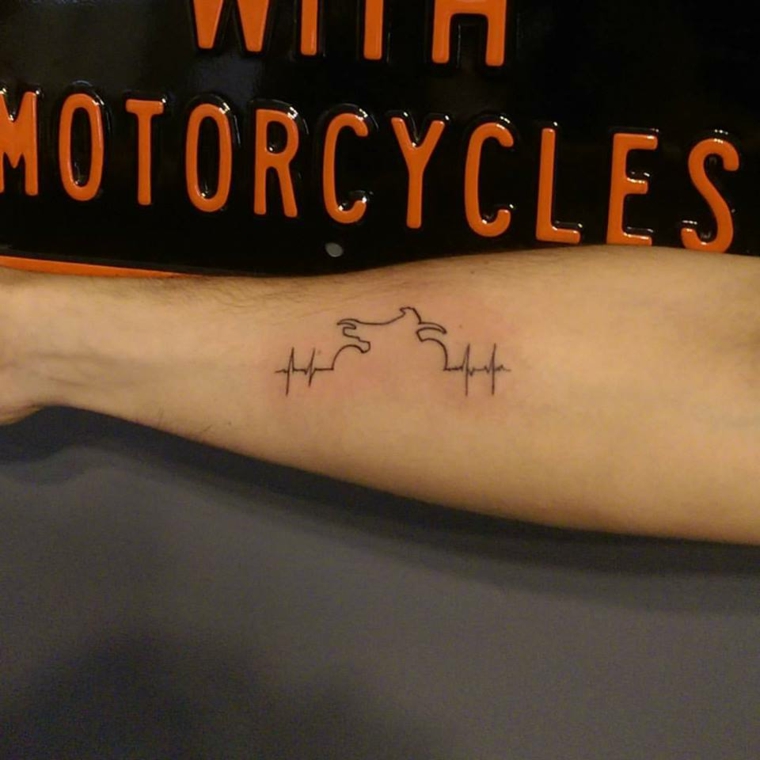 fotos de tatuagem-heartbeat-motocicleta 