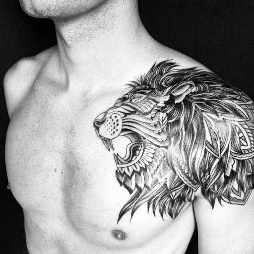 tatuagem de leão para homem 