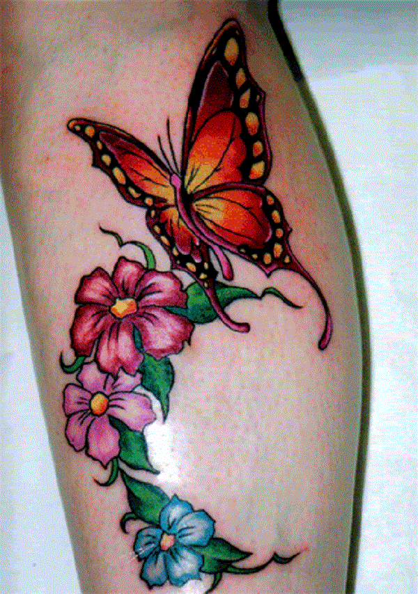 tatuagem de borboleta com flores 20 