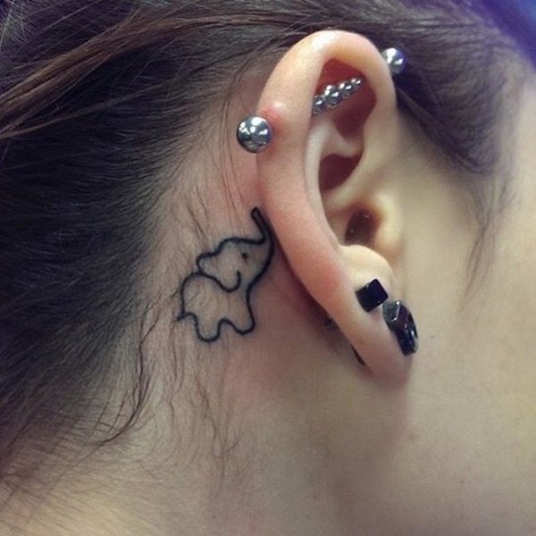 Projetos minúsculos Vectorial bonitos da tatuagem do elefante (29) 