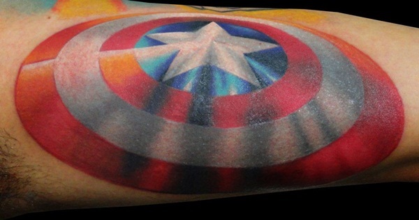 35 desenhos de tatuagem de Capitão América animados 29 