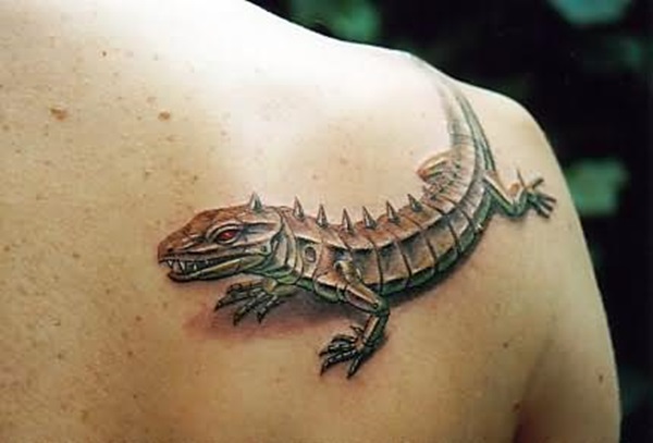 Desenhos e significados impressionantes do tatuagem do lagarto 36 