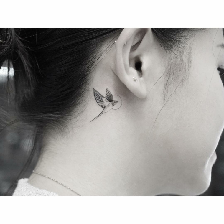 orelha backside colibri tatuado 