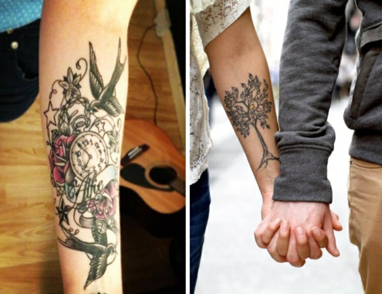 tatuagens com flores duplas 