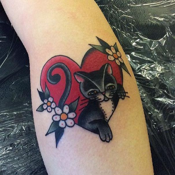 tatuagem de gato preto 