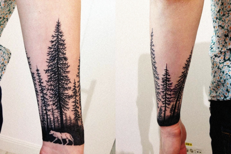 antebraço tatuagens design moderno-floresta 