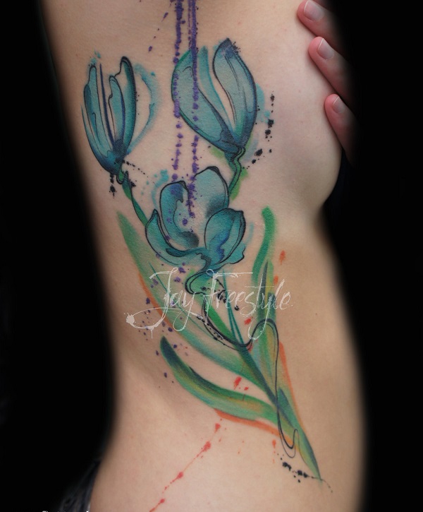 tatuagem de flor de papoula 60 