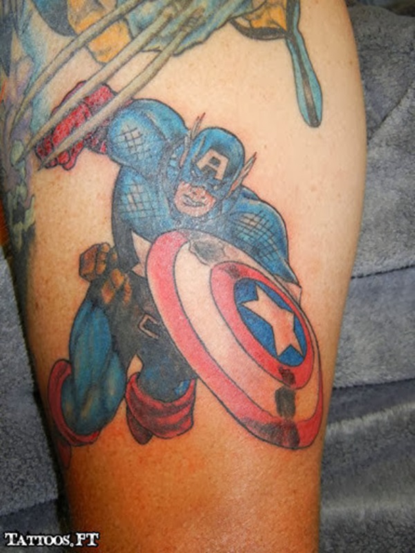 35 desenhos de tatuagem Capitão América animados 1 