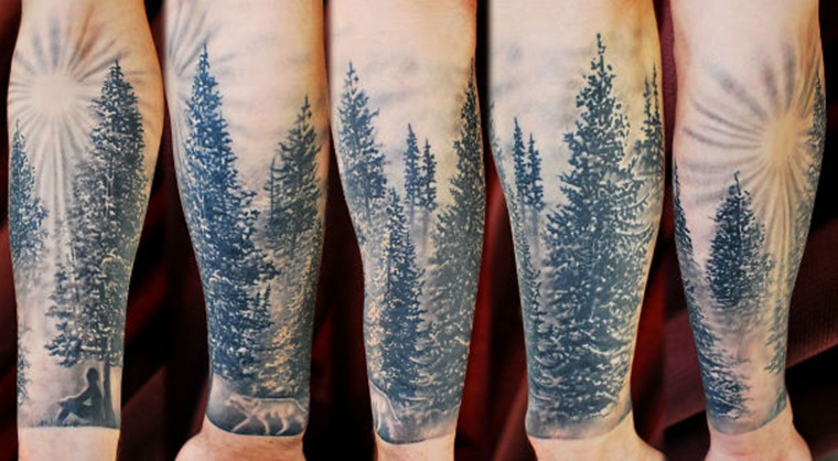 tatuagens de braço paisagens 