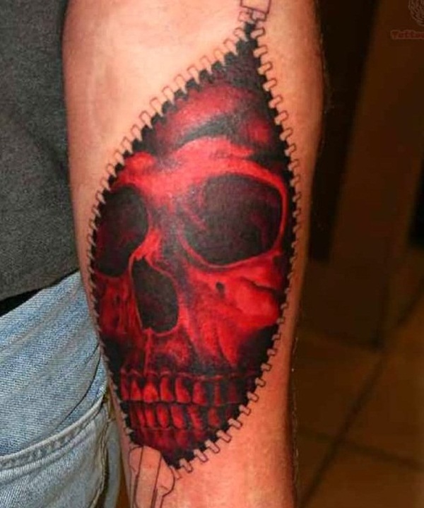tatuagem de tinta vermelha (87) 