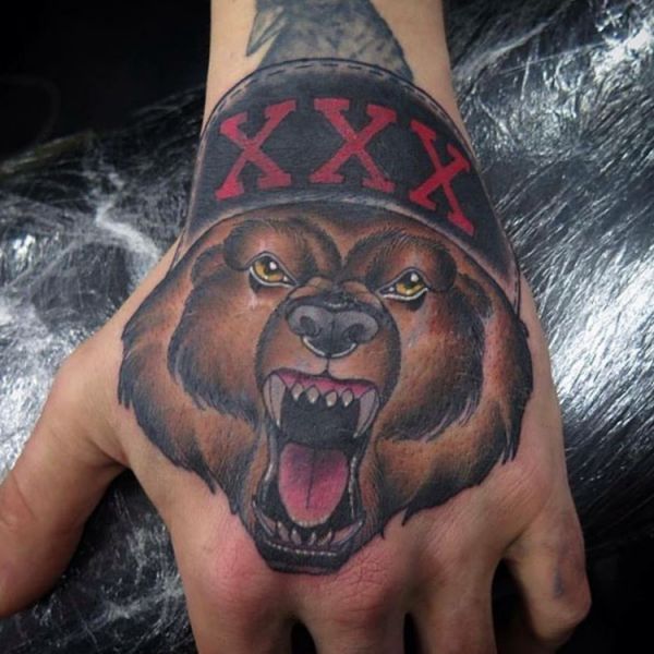 Bear design na mão 
