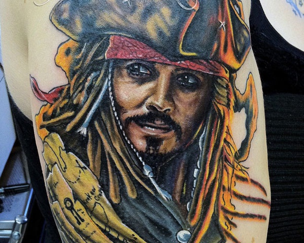 40 fantásticos desenhos de tatuagem de pirata 14 