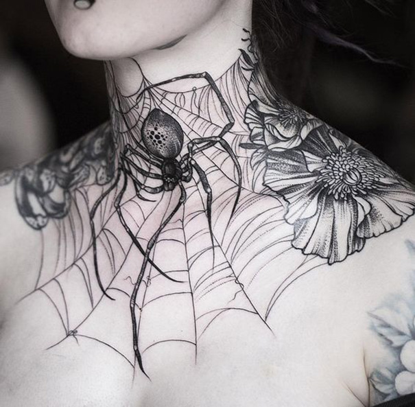 tatuagem de aranha louco para homens 