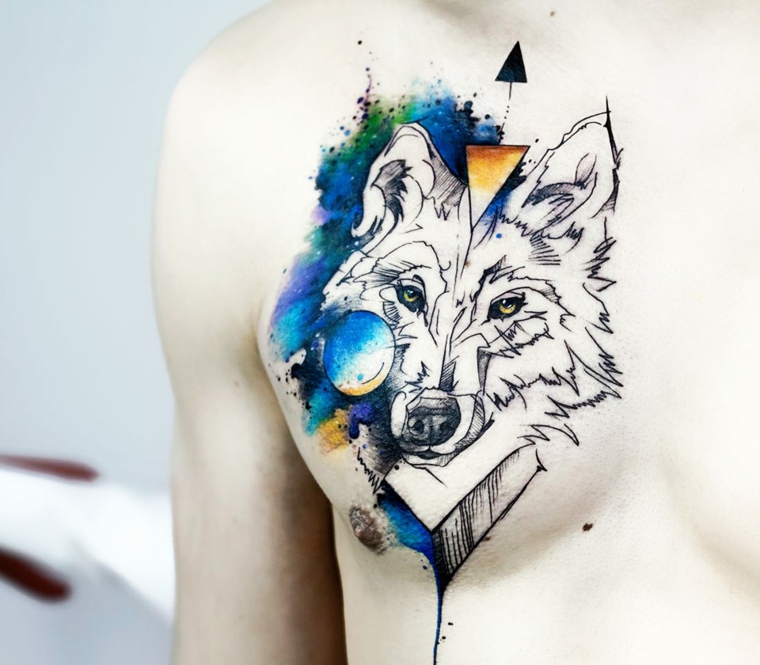 tatuagem-de-lobos-peito-aquarela-design 