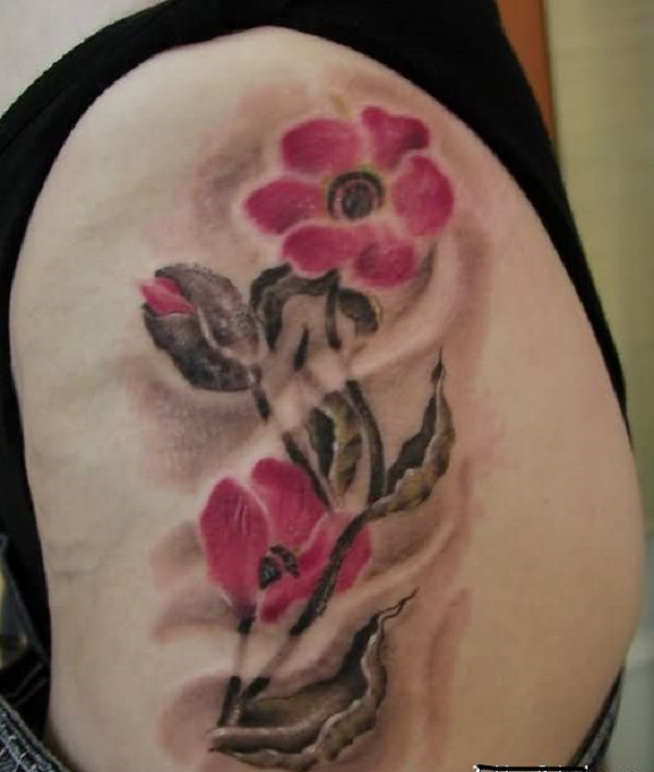 tatuagem de flor de papoula 48 