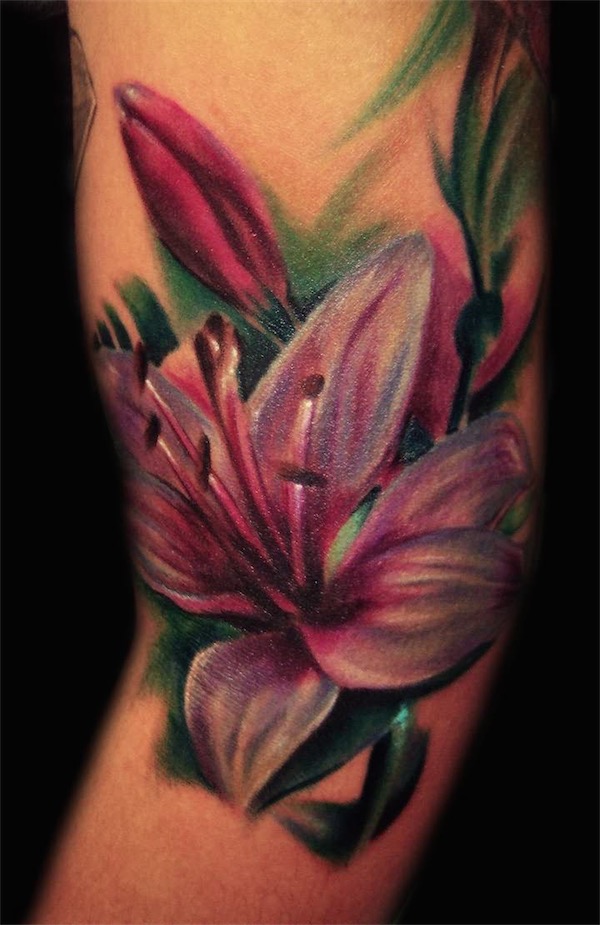 tatuagem de flores de lírio 5 