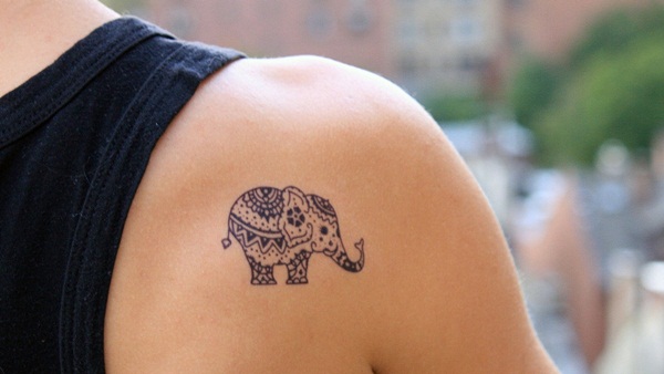 Projetos minúsculos Vectorial bonitos do tatuagem do elefante (43) 