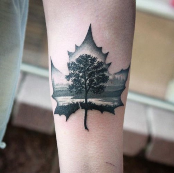 tatuagem de folhas design0531 
