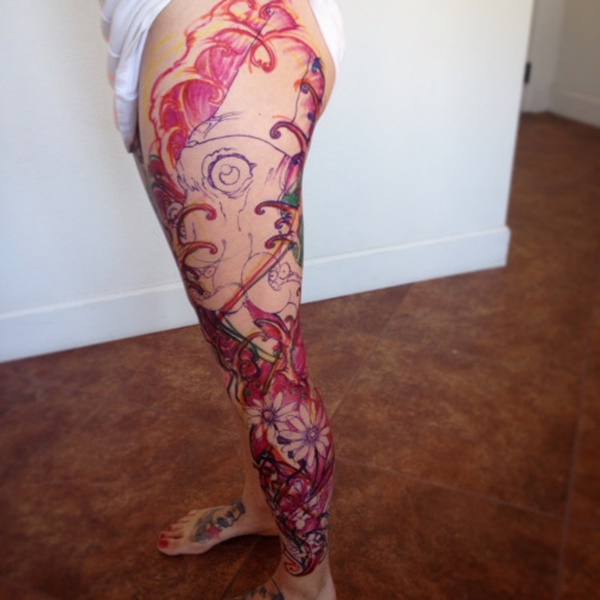 desenhos de tatuagem de perna sexy de mulheres (45) 