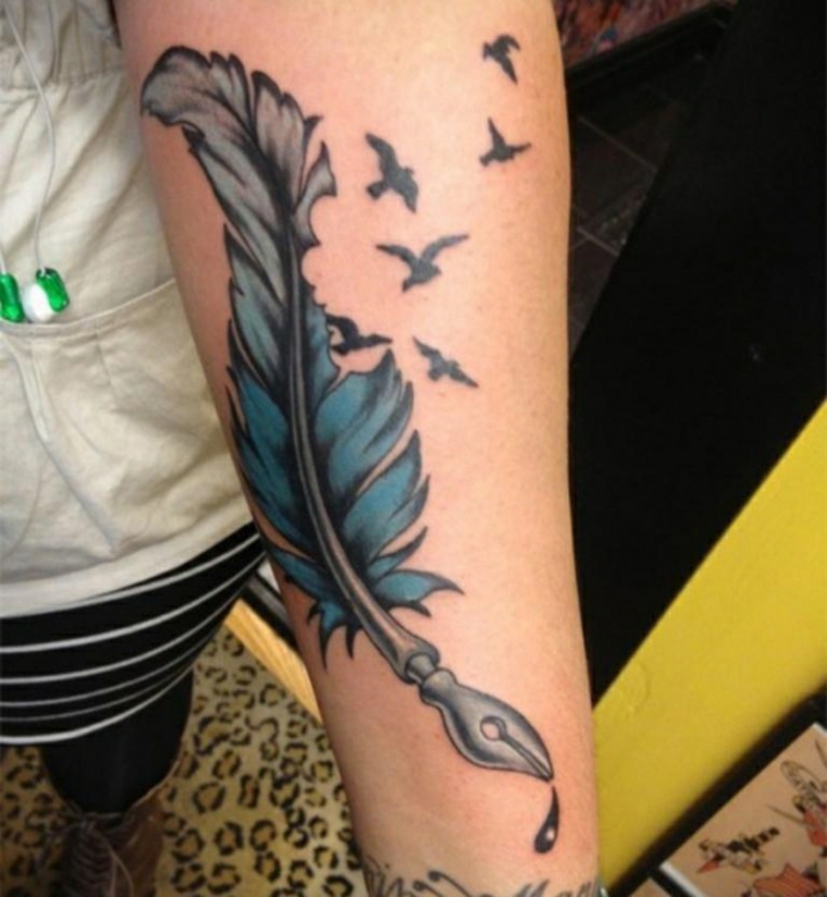 tatuagens de penas de braço 