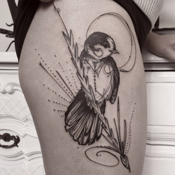 desenho de tatuagem de pássaro (83) 