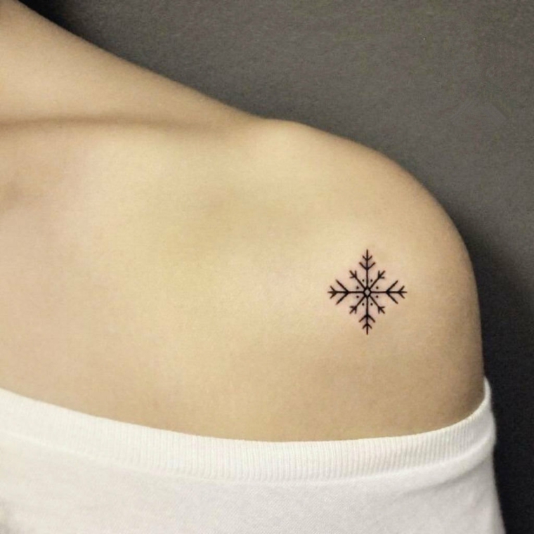 floco de neve-tatuagem-pequena-sutil-bela 