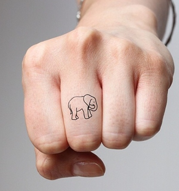 Projetos minúsculos Vectorial bonitos da tatuagem do elefante (85) 