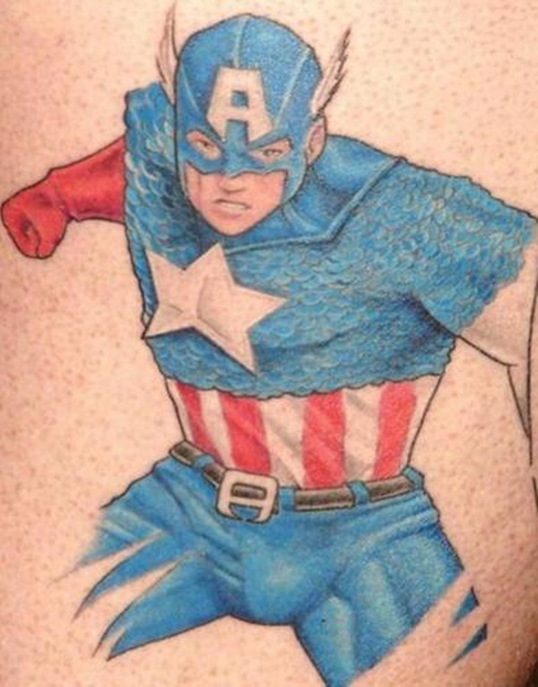 35 desenhos de tatuagem de Capitão América animados 6 