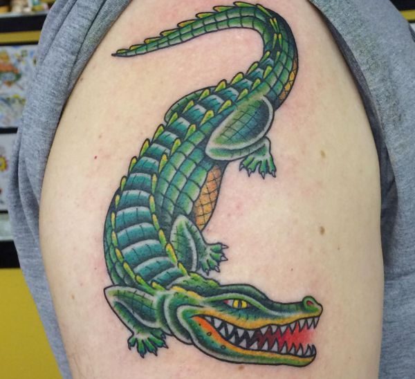 19 desenhos de tatuagem de crocodilo - fotos e significado » Tatuagens HD