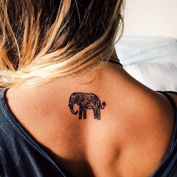 Projetos bonitos do Tattoo do elefante Vectorial minúsculo (35) 