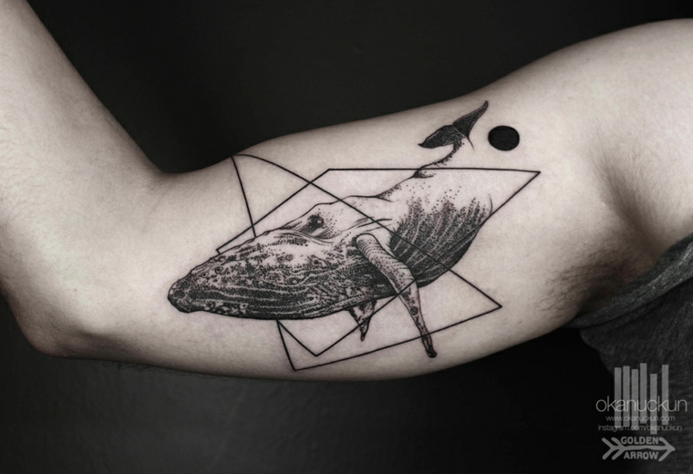 desenho de tatuagem de baleia Okan Uçkun 
