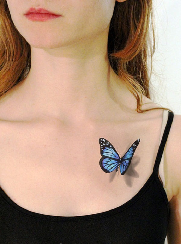 Tatuagem de borboleta 3D 2 