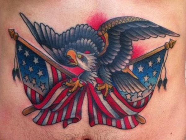 35 Tatuagens e Desenhos da Bandeira Americana 29 