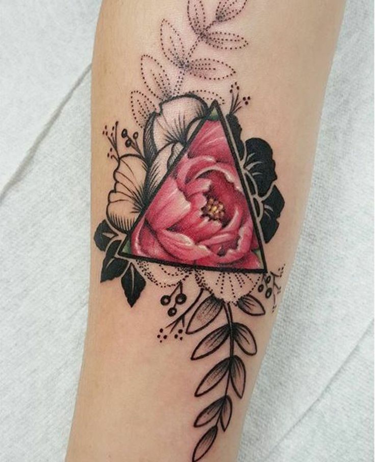tatuagens originais para flores tropicais das mulheres 