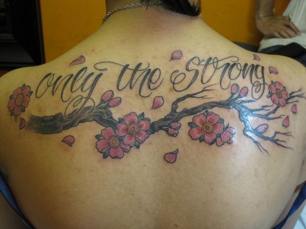 Desenhos e Significados do Tattoo da árvore da flor de cereja 16 