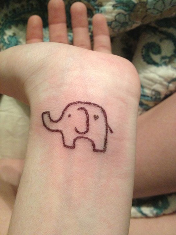 Projetos minúsculos Vectorial bonitos da tatuagem do elefante (16) 