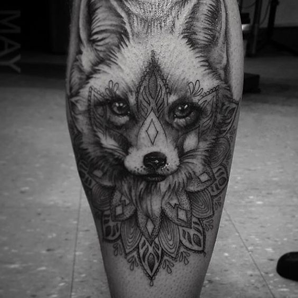tatuagens de raposa de tinta preta 2018 