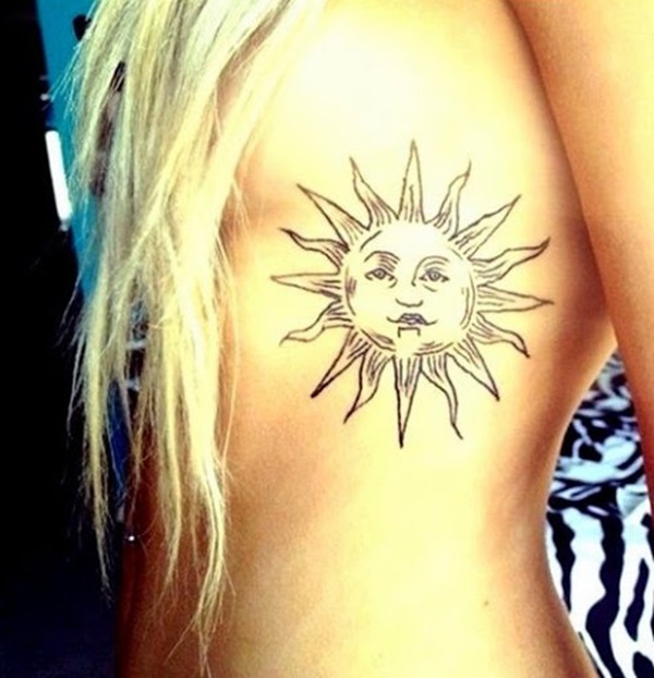 35 Sun Tattoo Design Ideas com significados 13 