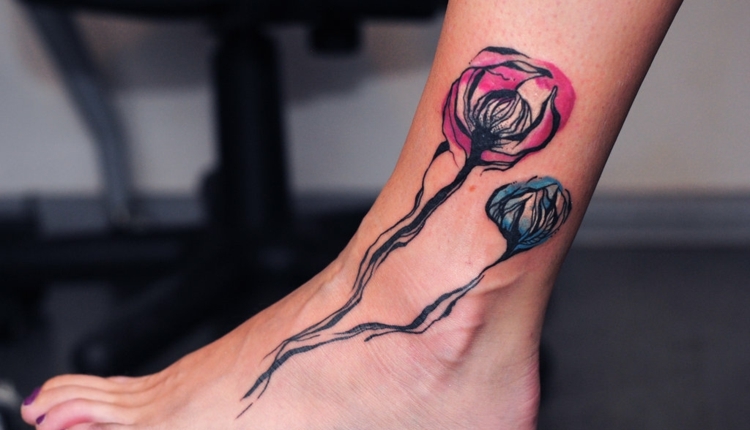 flores-aguarela-pé-tatuagem-original 