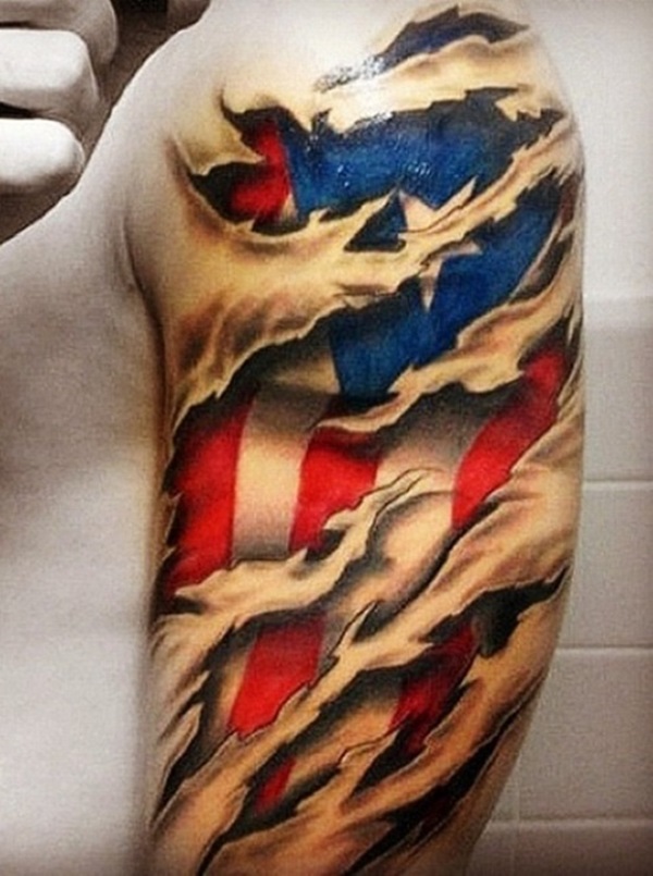 35 Tatuagens e Desenhos de Bandeira Americana 11 