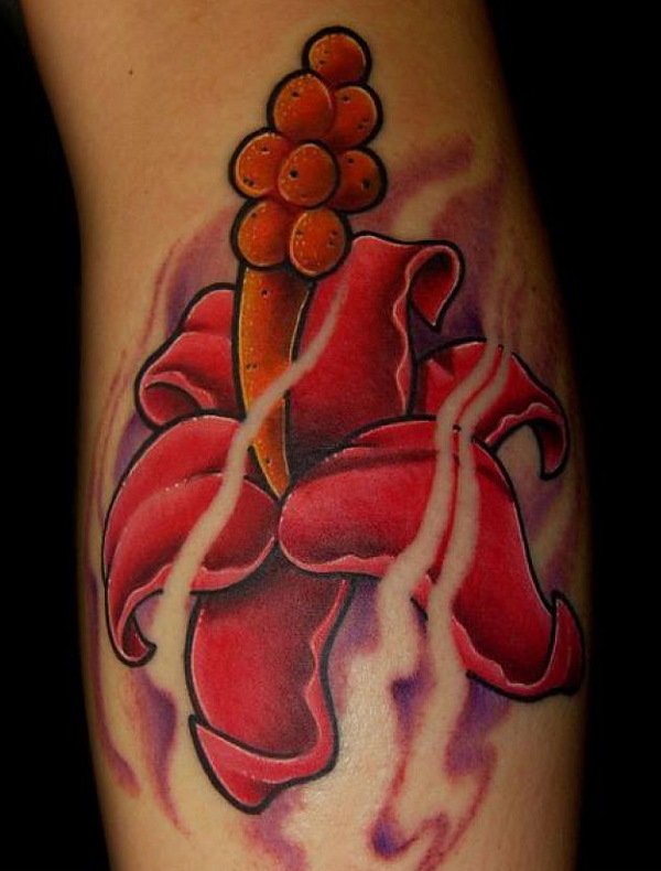 tatuagem de flores de lírio 21 