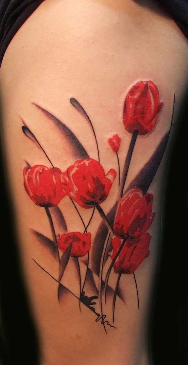 tatuagem de flor de papoula 35 