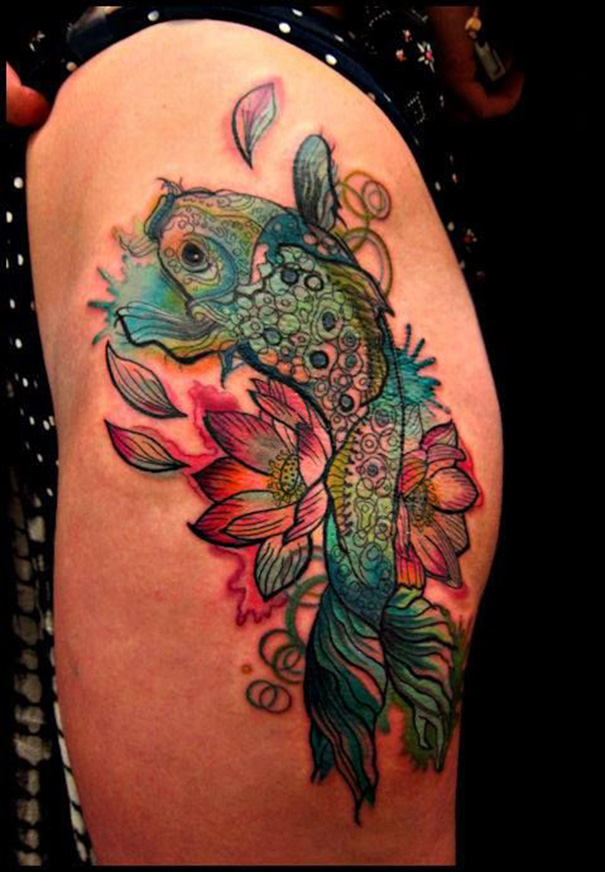 desenhos de tatuagem de peixe koi 2018 