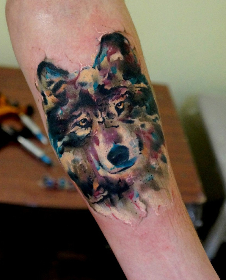 desenhos de lobo-tatuagens-aquarela-espetacular 