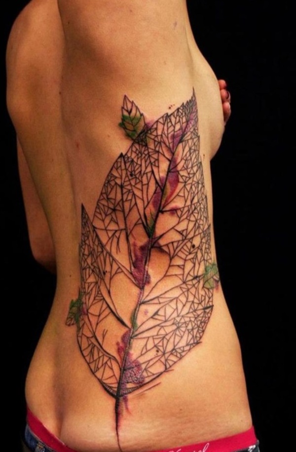 tatuagem de folhas design0301 